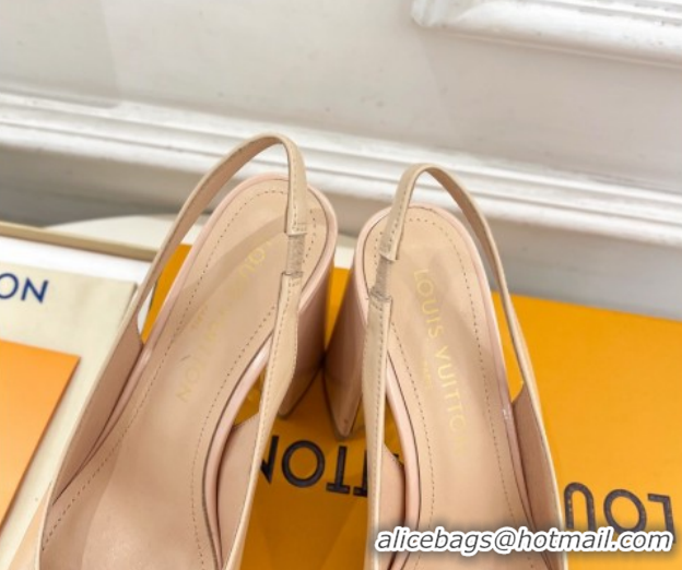 Best Product Louis Vuitton Swing Platform Slingbacks Pump 11cm in Patent Leather Nude 1AIDF8 1219063