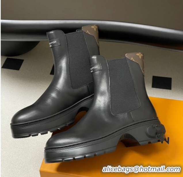 Best Price Louis Vuitton LV Squad Chelsea Ankle Boots 5cm in Calf Leather Black 1AICWP 1219071