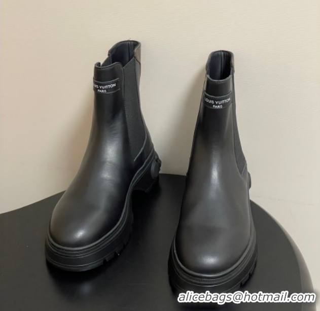 Best Price Louis Vuitton LV Squad Chelsea Ankle Boots 5cm in Calf Leather Black 1AICWP 1219071