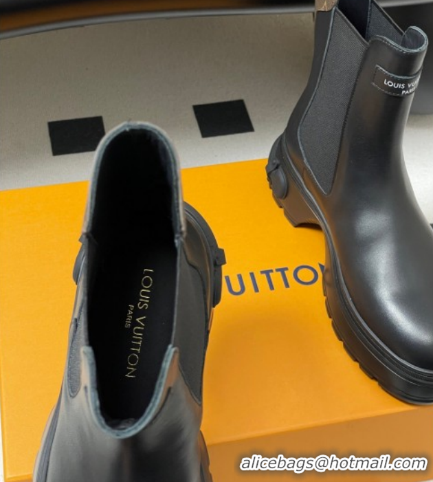 Best Price Louis Vuitton LV Squad Chelsea Ankle Boots 5cm in Calf Leather Black 1AICWP 1219071