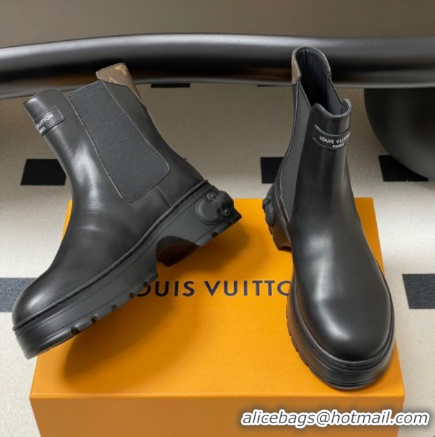 Best Price Louis Vuitton LV Squad Chelsea Ankle Boots 5cm in Calf Leather Black 1AICWP 1219071