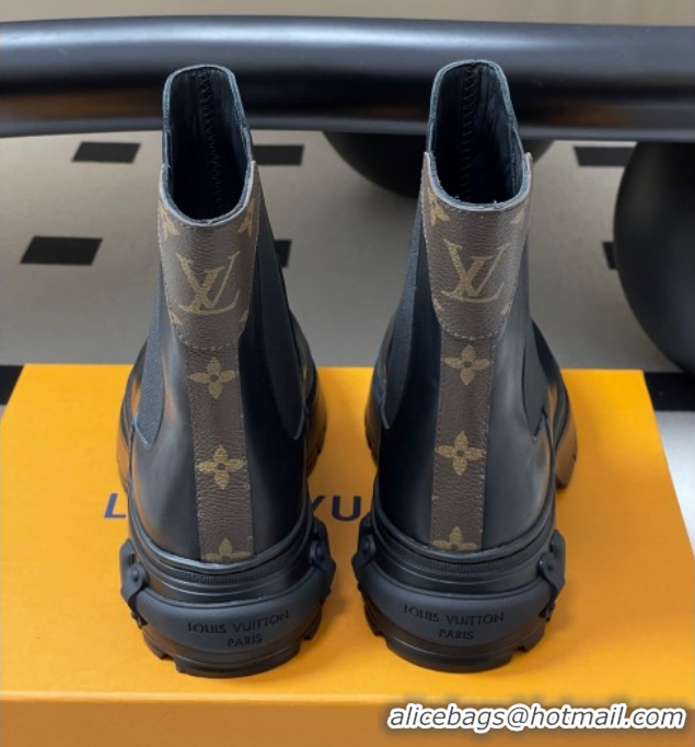 Best Price Louis Vuitton LV Squad Chelsea Ankle Boots 5cm in Calf Leather Black 1AICWP 1219071