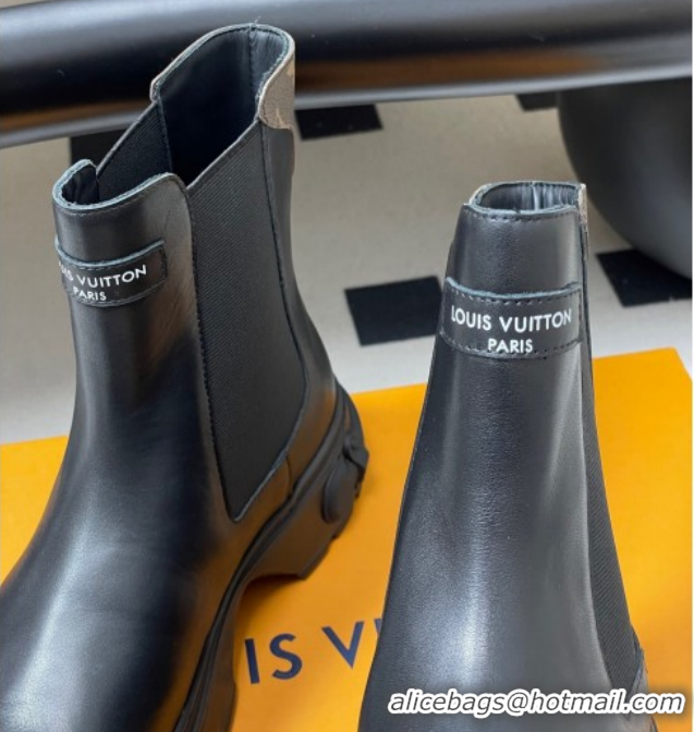 Best Price Louis Vuitton LV Squad Chelsea Ankle Boots 5cm in Calf Leather Black 1AICWP 1219071
