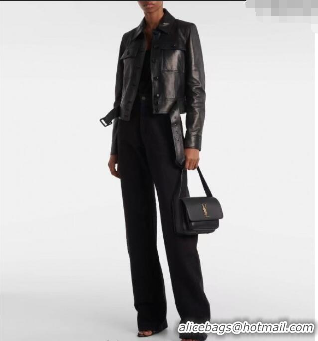 Promotional Saint Laurent Niki Satchel Bag in Leather 718556 Black/Gold 2025