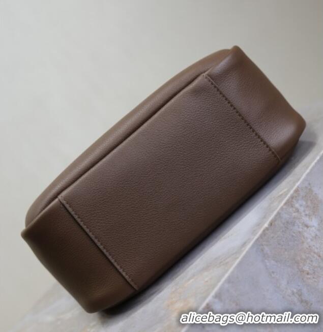 Best Quality Saint Laurent LE 5 A 7 Supple Small Hobo Bag in Grained Leather 713938 Pecan Brown 2025