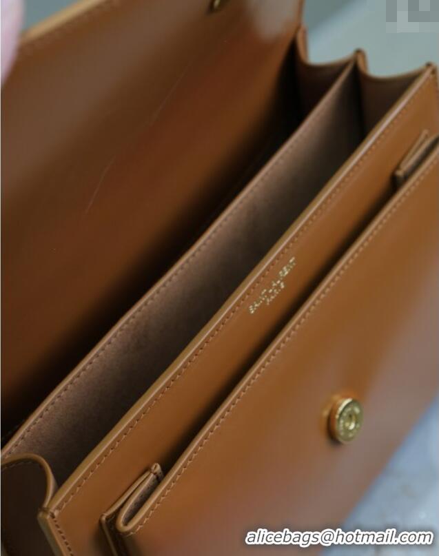 Good Product Saint Laurent Sunset Medium Bag in Box Leather 442906 Caramel Brown 2025