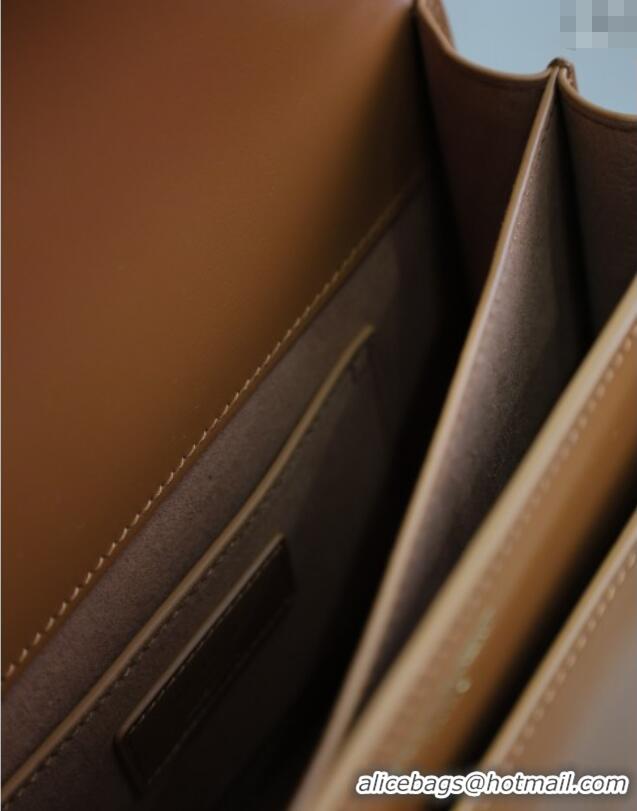 Good Product Saint Laurent Sunset Medium Bag in Box Leather 442906 Caramel Brown 2025