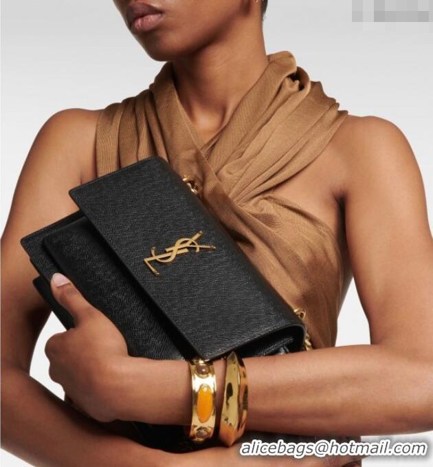 Grade Design Saint Laurent Sunset Medium Bag in Saffiano Leather 442906 Black/Gold 2025