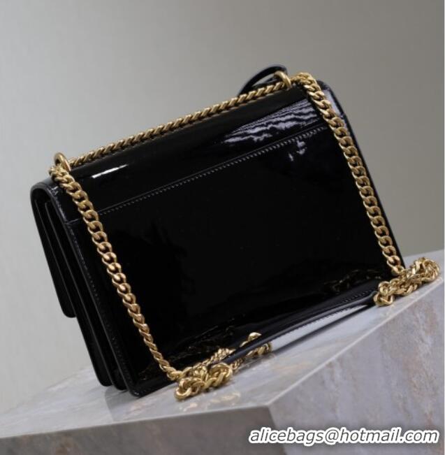 Buy Cheap Saint Laurent Sunset Medium Bag in Patent Leather 442906 Black/Gold 2025