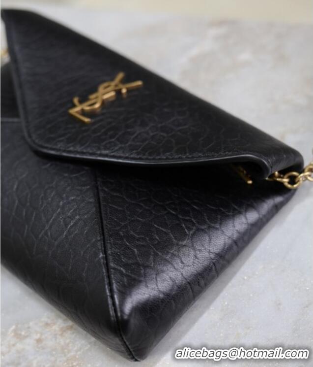 Grade Design Saint Laurent Cassandre Chain Clutch in Embossed Lambskin 819271 Black 2025