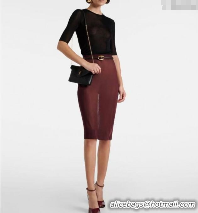 Grade Design Saint Laurent Cassandre Chain Clutch in Embossed Lambskin 819271 Black 2025