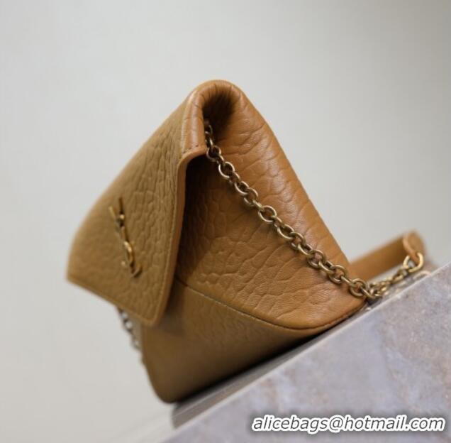 Top Quality Saint Laurent Cassandre Chain Clutch in Embossed Lambskin 819271 Clay Yellow 2025
