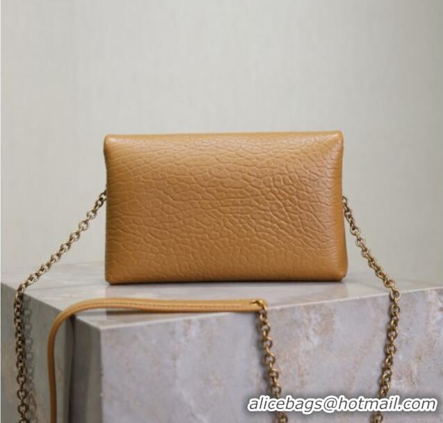 Top Quality Saint Laurent Cassandre Chain Clutch in Embossed Lambskin 819271 Clay Yellow 2025