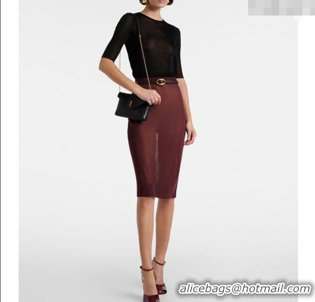 Top Quality Saint Laurent Cassandre Chain Clutch in Embossed Lambskin 819271 Clay Yellow 2025