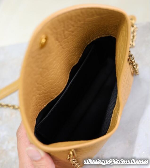 Top Quality Saint Laurent Cassandre Chain Clutch in Embossed Lambskin 819271 Clay Yellow 2025