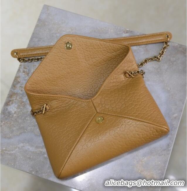Top Quality Saint Laurent Cassandre Chain Clutch in Embossed Lambskin 819271 Clay Yellow 2025