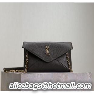 Best Price Saint Laurent Cassandre Chain Clutch in Embossed Lambskin 819271 Green 2025