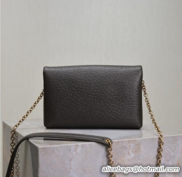 Best Price Saint Laurent Cassandre Chain Clutch in Embossed Lambskin 819271 Green 2025