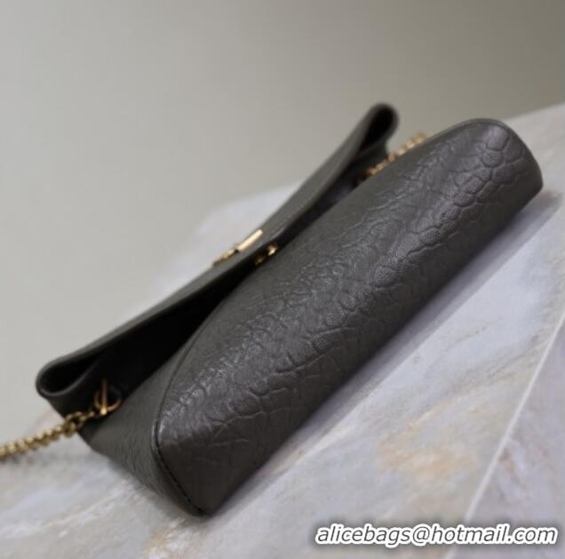 Best Price Saint Laurent Cassandre Chain Clutch in Embossed Lambskin 819271 Green 2025