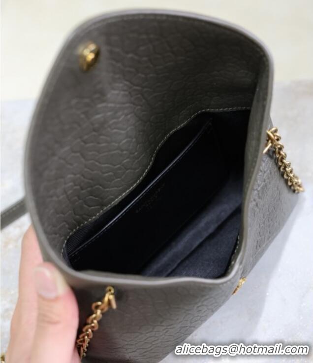 Best Price Saint Laurent Cassandre Chain Clutch in Embossed Lambskin 819271 Green 2025