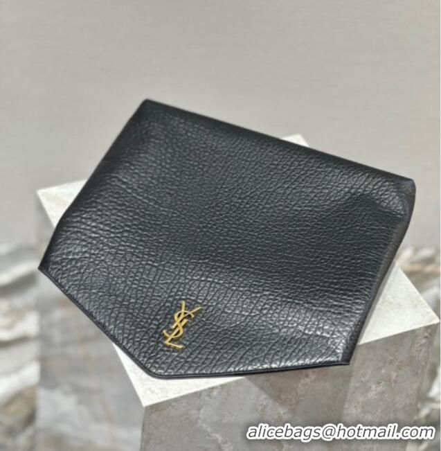 Top Quality Saint Laurent Cassandre Large Envelope Pouch in Embossed Lambskin 769307 Black/Gold 2025