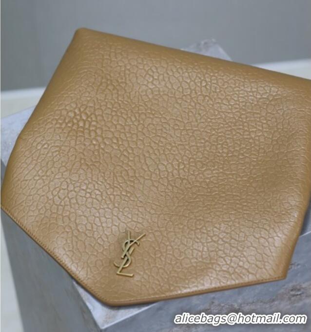 High Quality Saint Laurent Cassandre Large Envelope Pouch in Embossed Lambskin 769307 Clay Yellow 2025