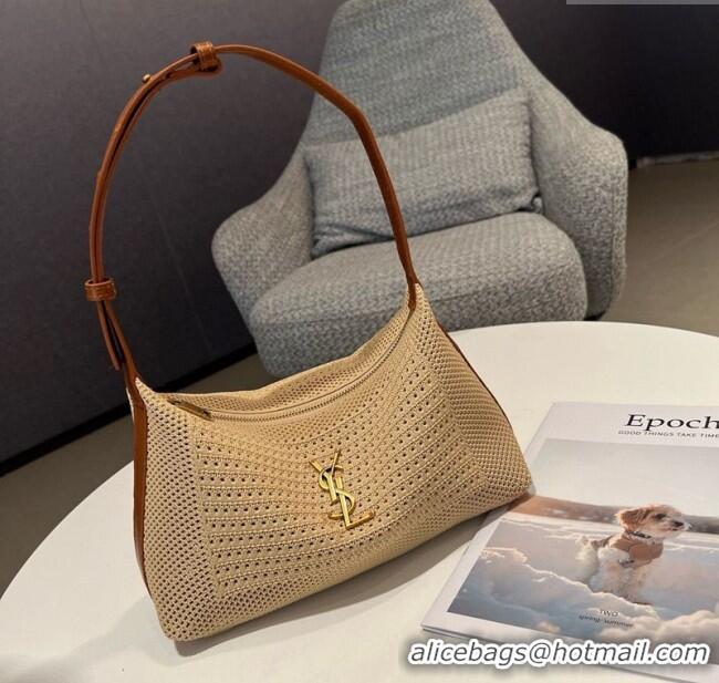 Super Quality Saint Laurent Hobo Bag in Straw 23070 Khaki 2025