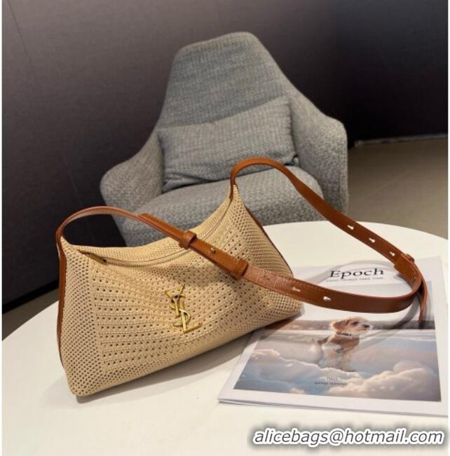 Super Quality Saint Laurent Hobo Bag in Straw 23070 Khaki 2025