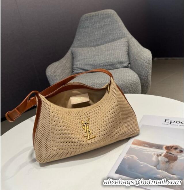 Super Quality Saint Laurent Hobo Bag in Straw 23070 Khaki 2025