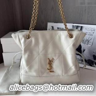 Discount Saint Laurent Jamie Shopping Small Bag in Lambskin 833948 White 2025 Top Quality