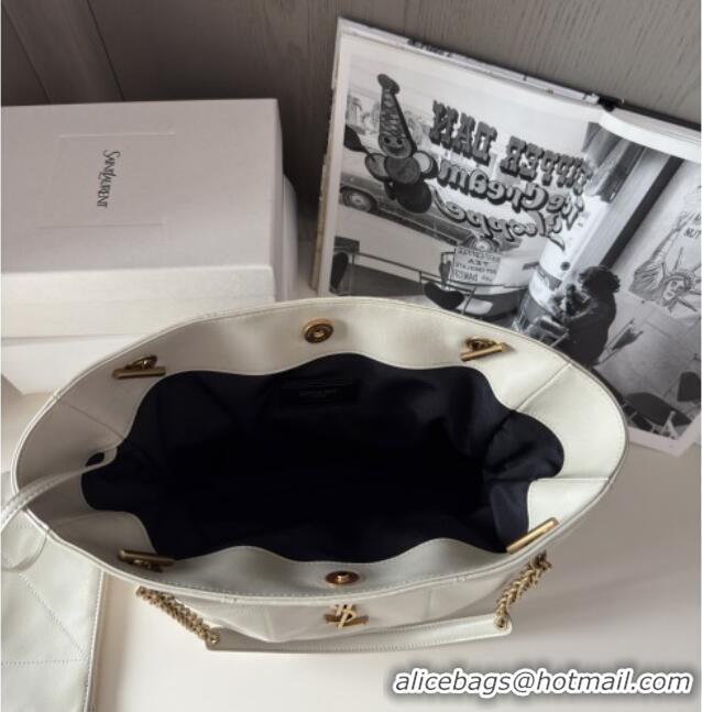 Discount Saint Laurent Jamie Shopping Small Bag in Lambskin 833948 White 2025 Top Quality