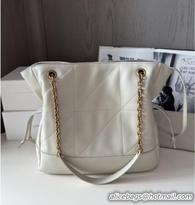 Discount Saint Laurent Jamie Shopping Small Bag in Lambskin 833948 White 2025 Top Quality