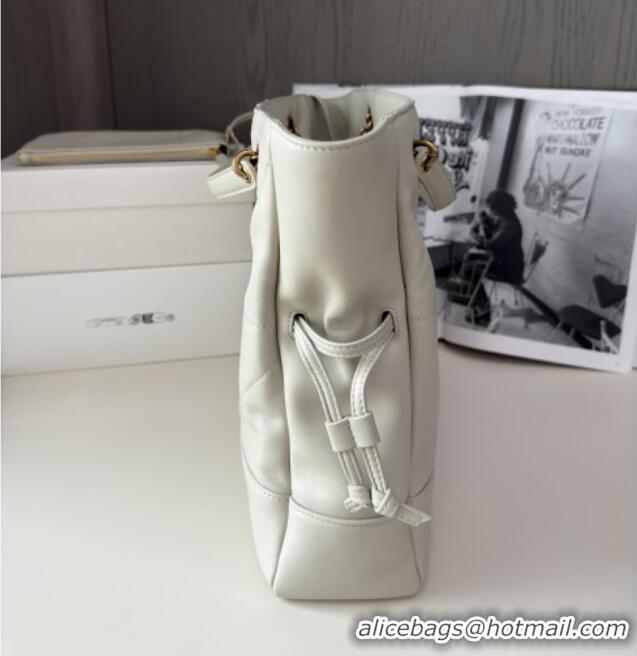 Discount Saint Laurent Jamie Shopping Small Bag in Lambskin 833948 White 2025 Top Quality