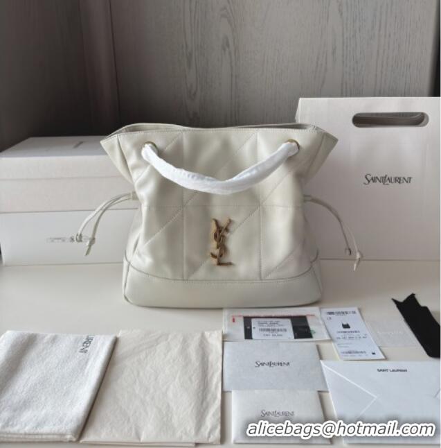 Discount Saint Laurent Jamie Shopping Small Bag in Lambskin 833948 White 2025 Top Quality