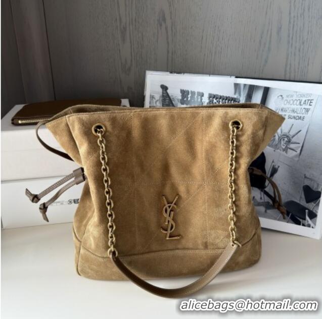 Well Crafted Saint Laurent Jamie Shopping Small Bag in Suede 833948 Brown 2025 Top Quality