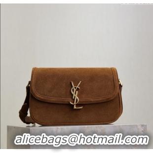 Super Quality Saint Laurent Solferino Medium Bag in Suede 8323300 Cognac Brown 2025