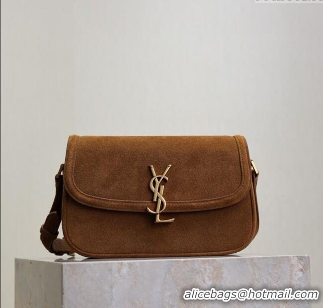 Super Quality Saint Laurent Solferino Medium Bag in Suede 8323300 Cognac Brown 2025