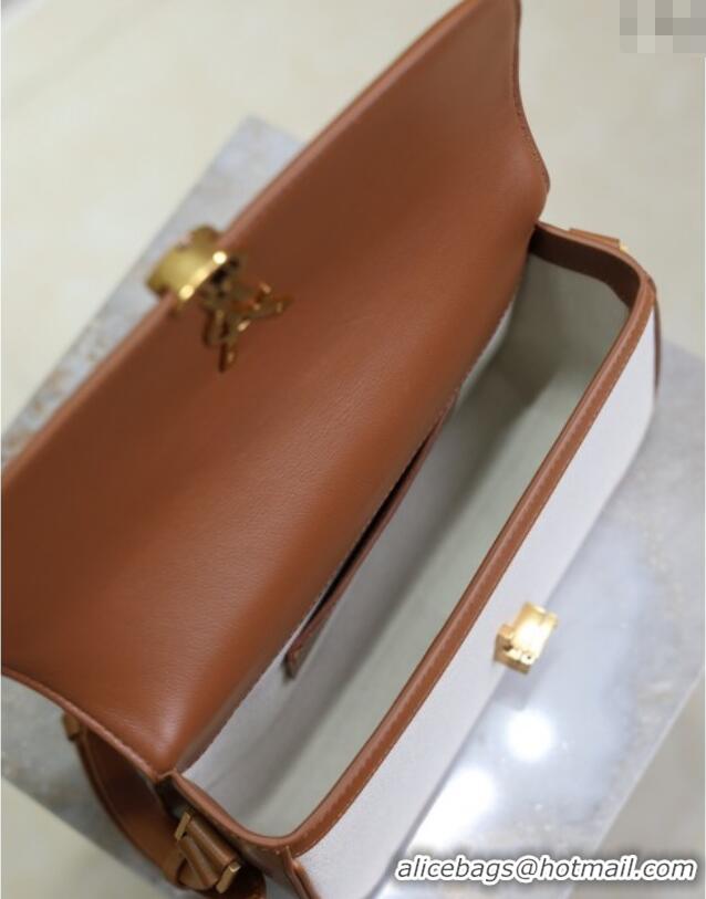 Buy Fashionable Saint Laurent Solferino Medium Bag in Cotton Linen and Leather 8323300 Brown 2025