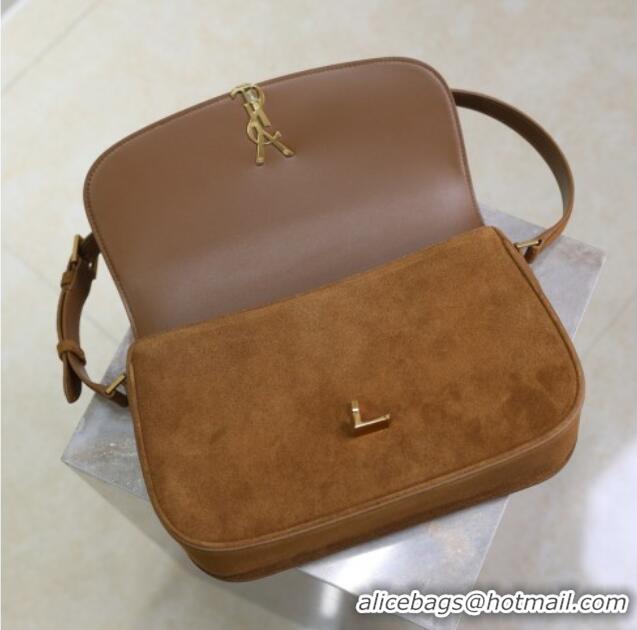 Super Quality Saint Laurent Solferino Large Bag in Suede 832332 Cognac Brown 2025
