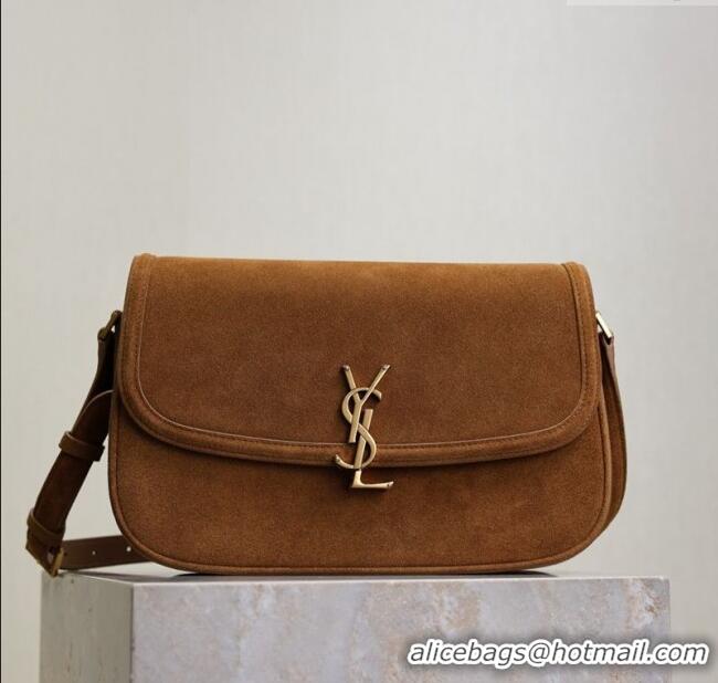 Super Quality Saint Laurent Solferino Large Bag in Suede 832332 Cognac Brown 2025