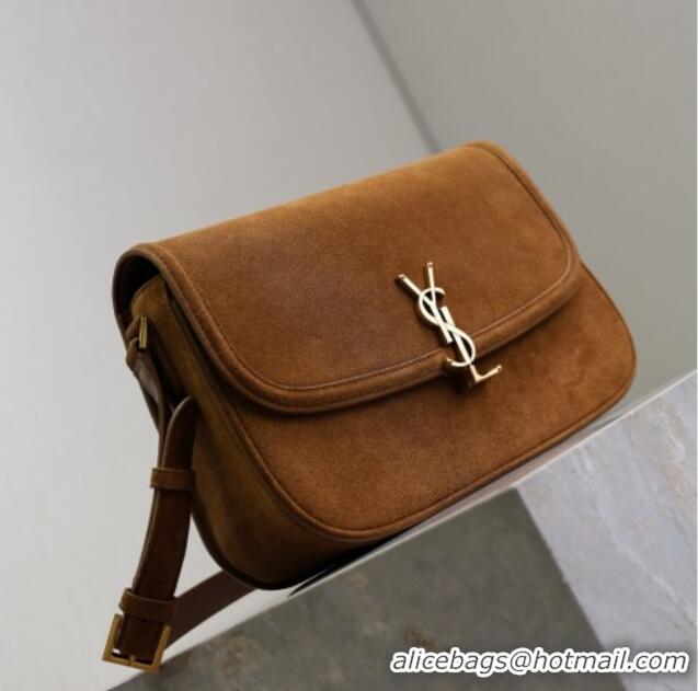 Super Quality Saint Laurent Solferino Large Bag in Suede 832332 Cognac Brown 2025