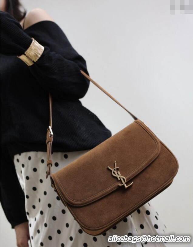 Super Quality Saint Laurent Solferino Large Bag in Suede 832332 Cognac Brown 2025