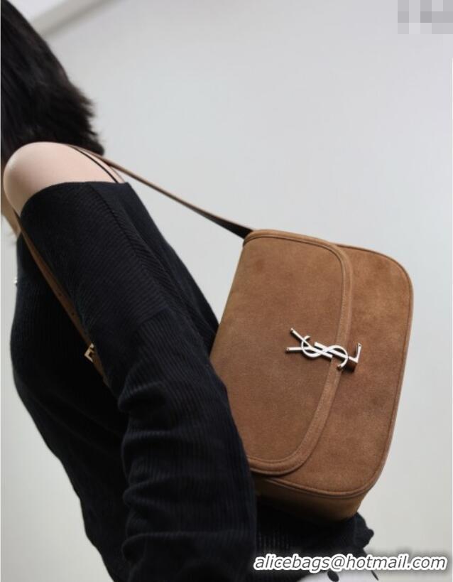 Super Quality Saint Laurent Solferino Large Bag in Suede 832332 Cognac Brown 2025