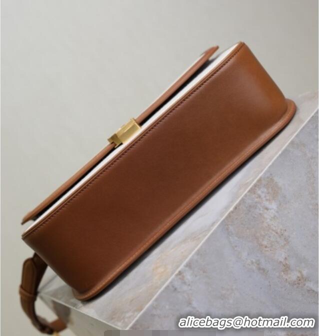 Super Quality Saint Laurent Solferino Large Bag in Cotton Linen and Leather 832332 Brown 2025