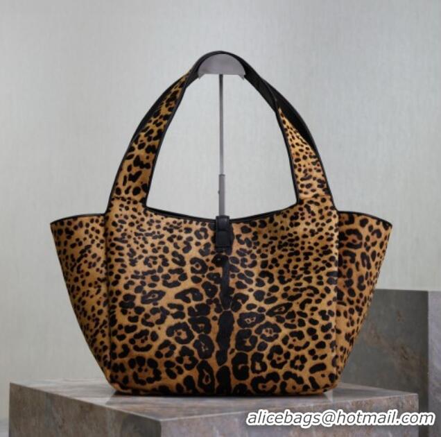 Luxury Cheap Saint Laurent Bea Tote Bag in in Leopard Print Pony Hair 763435 2025