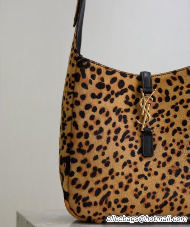 Super Quality Saint Laurent LE 5 A 7 Supple Small Hobo Bag in Leopard Print Pony Hair 713938 2025