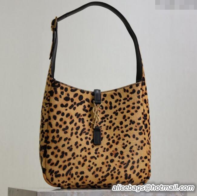 Super Quality Saint Laurent LE 5 A 7 Supple Small Hobo Bag in Leopard Print Pony Hair 713938 2025