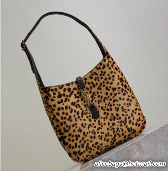 Super Quality Saint Laurent LE 5 A 7 Supple Small Hobo Bag in Leopard Print Pony Hair 713938 2025