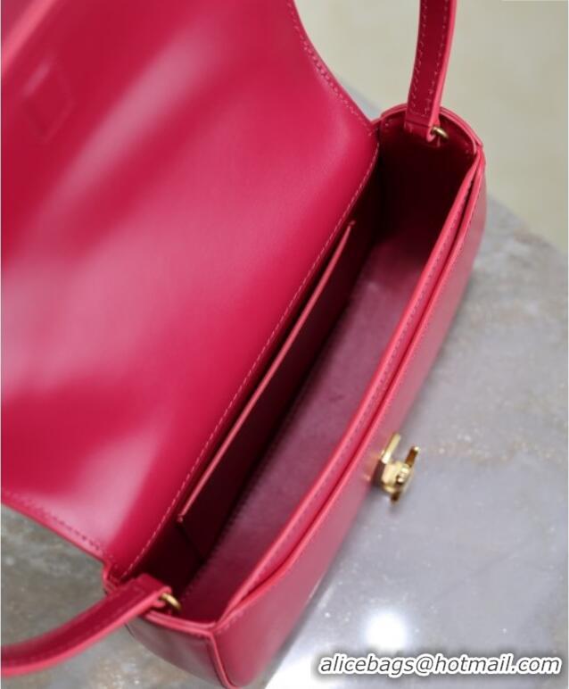 Discount Saint Laurent Mini Voltaire Half-Moon Shoulder Bag in Box Leather 779642 Fuchsia 2025