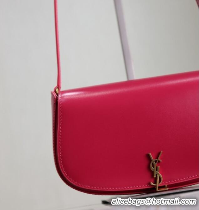 Discount Saint Laurent Mini Voltaire Half-Moon Shoulder Bag in Box Leather 779642 Fuchsia 2025